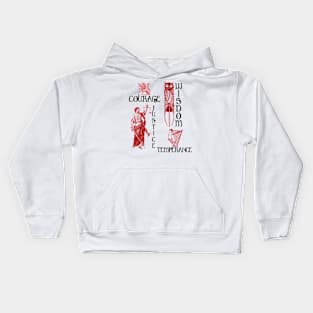 Stoic Philosophy 4 Cardinal Virtues Kids Hoodie